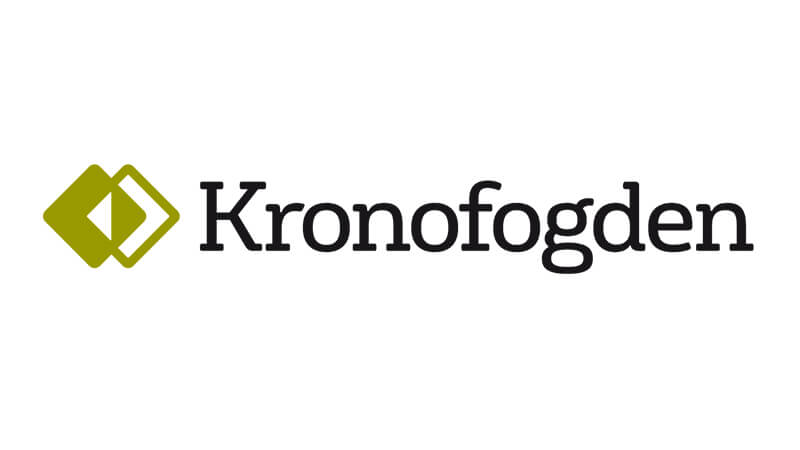 Bilden visar Kronofogdens logotyp eftersom de släppt en rapport om svenskarnas skulder som är rekordstora.